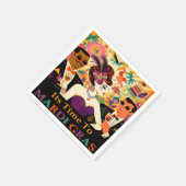 Mid Century Mardi Gras Cocktail Party Serviette (Ecke)