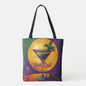 Mid Century Mardi Gras Sonnenuntergang Fleur De Li Tasche (Rückseite)