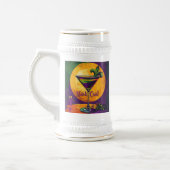Mid Century Mardi Gras Sunset Fleur De Lis Martini Bierglas (Links)