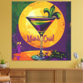 Mid Century Mardi Gras Sunset Fleur De Lis Martini Leinwanddruck (Insitu (Wohnzimmer))