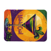 Mid Century Mardi Gras Sunset Fleur De Lis Martini Magnet (Horizontal)