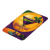 Mid Century Mardi Gras Sunset Fleur De Lis Martini Magnet (Linke Seite)