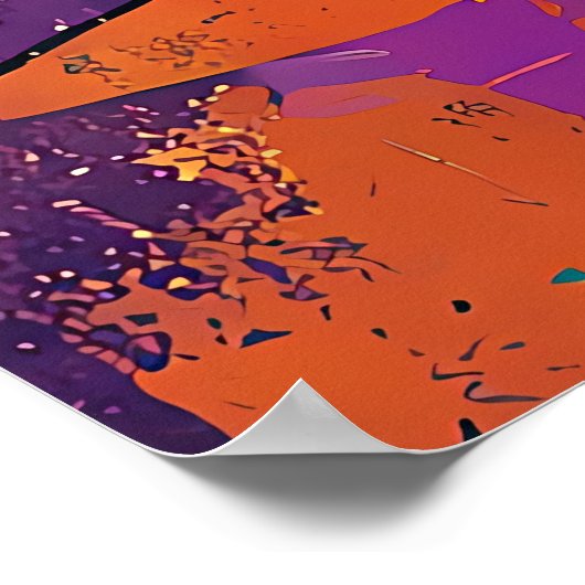 Mid Century Mardi Gras Sunset Fleur De Lis Martini Poster (Ecke)