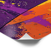 Mid Century Mardi Gras Sunset Fleur De Lis Martini Poster (Ecke)