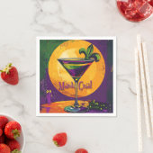 Mid Century Mardi Gras Sunset Fleur De Lis Martini Serviette (Beispiel)