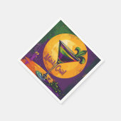 Mid Century Mardi Gras Sunset Fleur De Lis Martini Serviette (Ecke)