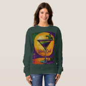 Mid Century Mardi Gras Sunset Fleur De Lis Martini Sweatshirt (Vorne ganz)