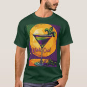 Mid Century Mardi Gras Sunset Fleur De Lis Martini T-Shirt (Vorderseite)