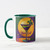 Mid Century Mardi Gras Sunset Fleur De Lis Martini Tasse (Links)