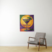 Mid Century Mardi Gras Sunset Fleur De Lis Martini Wandteppich (Beispiel)