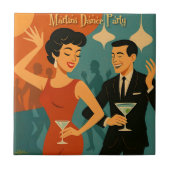 Mid Century Martini Dance Party Fliese (Vorderseite)