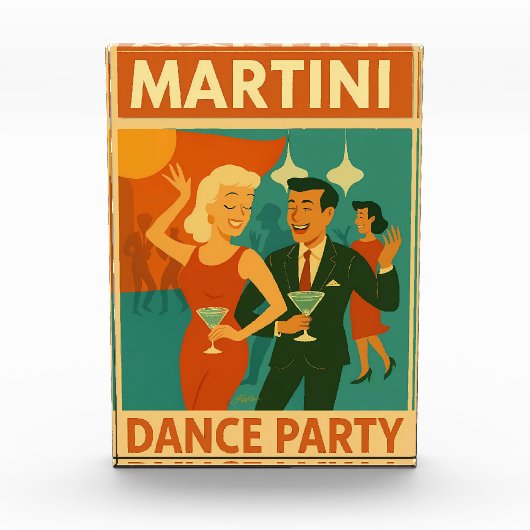 Mid Century Martini Dance Party Fotoblock (Vorderseite)
