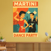 Mid Century Martini Dance Party Leinwanddruck (Insitu (Wohnzimmer))