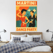 Mid Century Martini Dance Party Leinwanddruck (Insitu (Schlafzimmer))