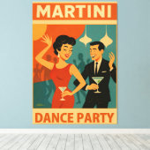 Mid Century Martini Dance Party Leinwanddruck (Insitu (Holzboden))