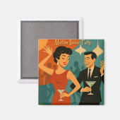 Mid Century Martini Dance Party Magnet (Vorderseite/Rückseite)