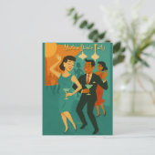 Mid Century Martini Dance Party Postkarte (Stehend Vorderseite)