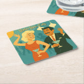 Mid Century Martini Dance Party Rechteckiger Pappuntersetzer (angewinkelt)