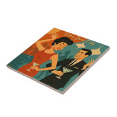 Mid Century Martini Tanzparty Fliese (Seite)