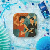 Mid Century Martini Tanzparty Pappteller (Party)
