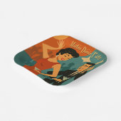 Mid Century Martini Tanzparty Pappteller (Gewinkelt)