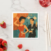 Mid Century Martini Tanzparty Serviette (Beispiel)