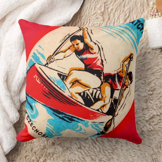 Mid Century Matchbox Cover Art Kissen (Decke)