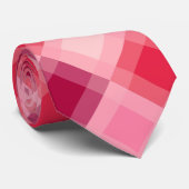 Mid Century Mega kariert - Rosa und Wein Krawatte (Gerollt)