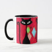 Mid Century Meow Retro  Black Cats  Tasse (Links)