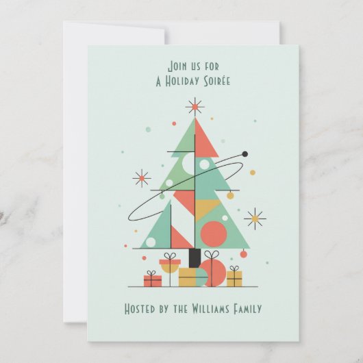 Mid-Century Merry Christmas Einladung (Vorderseite)