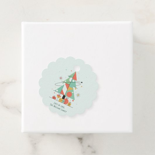 Mid-Century Merry Christmas Geschenkanhänger (Beispiel)