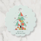 Mid-Century Merry Christmas Geschenkanhänger (Vorderseite)