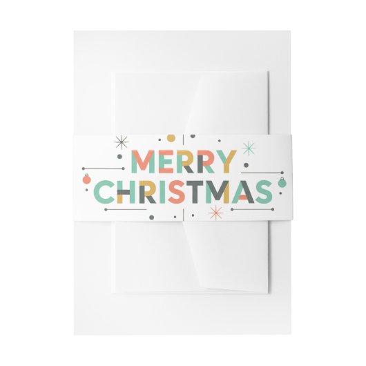 Mid-Century Merry Christmas – Retro Style Einladungsbanderole (Vorderseite Beispiel)