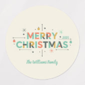 Mid-Century Merry Christmas – Retro Style Etiketten (Design 2)