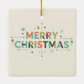 Mid-Century Merry Christmas – Retro Style Keramikornament (Rückseite)