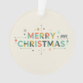 Mid-Century Merry Christmas – Retro Style Ornament (Vorderseite)