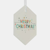 Mid-Century Merry Christmas – Retro Style Ornament Aus Glas (Vorderseite Rechts)
