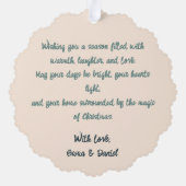 Mid-Century Merry Christmas – Retro Style Ornament Karte (Rückseite)