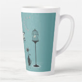 Mid Century Mischief / Katze mit roten Pfoten II B Milchtasse (Rechts)