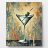 Mid Century Mixed Media Martini Art Fotoplatte (Vorderseite)