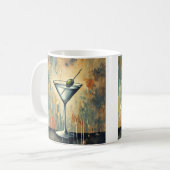Mid Century Mixed Media Martini Art Kaffeetasse (Vorderseite Links)
