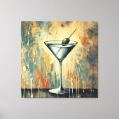 Mid Century Mixed Media Martini Art Leinwanddruck (Vorderseite)