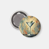 Mid Century Mixed Media Martini Art Magnet (Vorderseite/Rückseite)