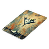 Mid Century Mixed Media Martini Art Magnet (Linke Seite)