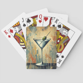 Mid Century Mixed Media Martini Art Spielkarten