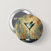 Mid Century Mixed Media Martini Kunst Button (Vorne & Hinten)