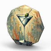 Mid Century Mixed Media Martini Kunst Fotoblock (Rechts)
