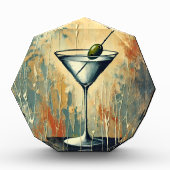 Mid Century Mixed Media Martini Kunst Fotoblock (Vorderseite)