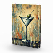 Mid Century Mixed Media Martini Kunst Fotoblock (Rechts)