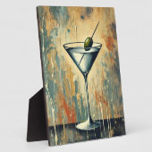 Mid Century Mixed Media Martini Kunst Fotoplatte (Seite)